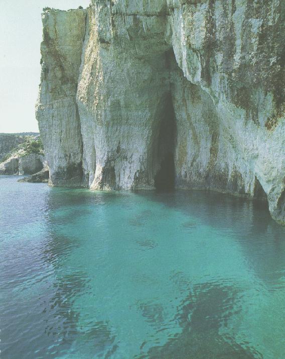 CAVE IN THE SEA - The Blue Grotto of Korithi is a highlight of the island Zakynthos. It is a postcard motive, sold all over the Ionian Islands, and even on the mainland of Greece.