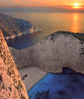 Sunset at Navagio beach - 